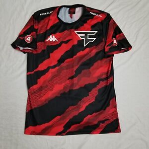 Kappa Faze Clan Jersey T Shirt Soccer FIFA Red Black Stripe eSports RARE Large