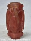 7.8" Old Chinese Hongshan Culture Red Crystal Helios Sun God Turtle Yu Cong Zong