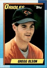 1990 Topps Baseball Cards Gregg Olson Baltimore Orioles #655