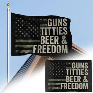 Hofflagge Titties Beer & Freedom House Flagge & Gay Outdoor Flaggen & Amerika - Bild 1 von 11
