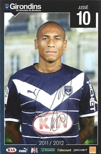 FOOTBALL  CARTE POSTALE  JUSSIE  GIRONDINS BORDEAUX  SIGNATURE ORIGINALE - Imagen 1 de 1