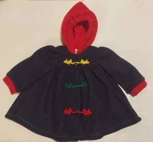Nwts Baby Togs Infant Girl Size 24 Mths Navy Blue Fleece Hooded Unlined Jacket  - Picture 1 of 8