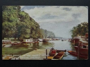 Great Western Railway Official OXFORD COLLEGE BARGES ON THAMES c1907 Postcard - Imagen 1 de 2