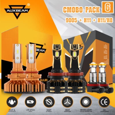 for Toyota Camry 2007-2014 AUXBEAM LED Headlights Fog Bulbs Kit 9005 H11 H11/H8 - Image 1 of 4