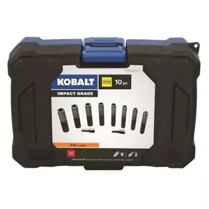 10pc KOBALT 3/8" Drive Deep Impact Laser Etched Socket Set 6 Point SAE #0864582 - Picture 1 of 3