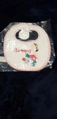 Mud Pie 女婴 火烈鸟 "Flamazing" 围兜 9" x 8" 全新 — 第 1/3 张图片