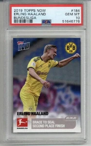 2019 TOPPS NOW BUNDESLIGA SEAL SECOND PLACE FINISH #184 ERLING HAALAND RC PSA 10 - Picture 1 of 2