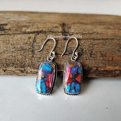 Pendiente de piedras preciosas turquesa ostra espinosa plata de ley 925 promesa regalo PG6035 Foto 1 de 4