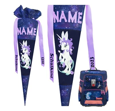 Schultüte Einhorn passend zum Step by Step Star Seahorse Zoe, für Mädchen,Name - Bild 1 von 4