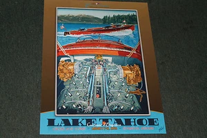 2015 signed poster from the Lake Tahoe Wooden Boat Concours by Roy E. Dryer III - Picture 1 of 2