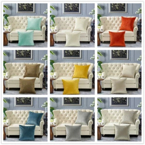 Throw Pillow Covers Set of 2 Sofa Decor Miliken Plush Cushion Case 3Size 9Colors - Picture 1 of 55