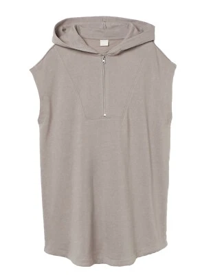 Chaleco largo con capucha topo mujer sin mangas H&M Foto 1 de 4