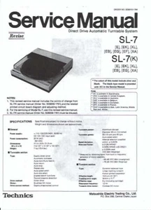 Technics Service Manual für SL-7 englisch Copy - Picture 1 of 1