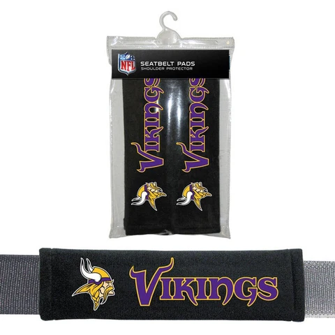 2PC NFL Minnesota Vikings Car Truck Bag Seat Belt Pads / Shoulder Pads Covers Cover