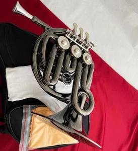 Black nickel plated Piccolo MiNi French Horn Beautiful！！！ - Picture 1 of 4