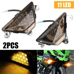 Front LED Turn Signals Lights For KAWASAKI NINJA 250 300 400 650 1000 Ninja _r1 - Picture 1 of 8