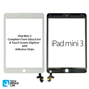 NEW iPad Mini 3 Complete Front Glass/Digitiser Touch Screen Assembly - WHITE - Picture 1 of 3