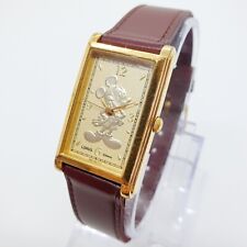 Rectangular Lorus by Seiko Tank Mickey Mouse Watch for Men and Women Rare Model