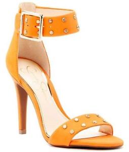 Women Shoes Jessica Simpson ELONNA 2 Dress Pumps Studs Ankle Strap Juicy Orange