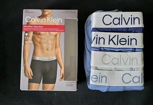 CALVIN KLEIN MICROFIBRA STRETCH CONFEZIONE DA 4 SLIP BOXRE INTIMO UOMO #NP27400-NUOVI CON ETICHETTE - Foto 1 di 8