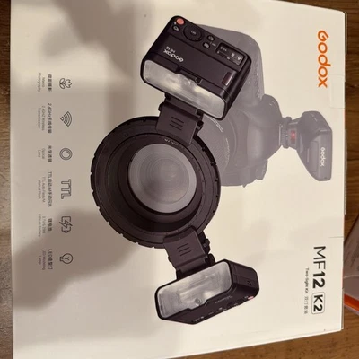 Godox MF12-K2 Macro Flash TTL Flash Speedlite For Nikon Sony Canon Fuji Olympus - Image 1 of 4