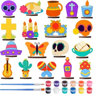 Set 18 Pezzi Decorazioni Dia De Los Muertos Giorno dei Morti Ofrenda Colora il tuo - Foto 1 di 12