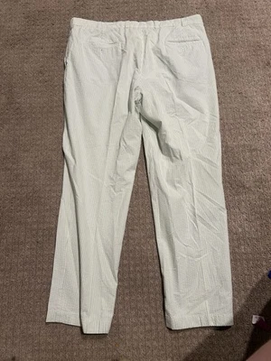 Pantalones Brooks Brothers Para Hombre 40x30 Azul Blanco Seersucker Algodón Clásico Foto 1 de 4