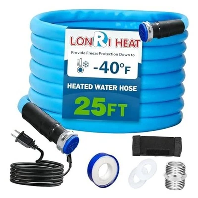Manguera de agua para autocaravana de 25 pies con calefacción cámper agua potable manguera de jardín segura -40 °F  Foto 1 de 4