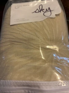 Sky Woven Mums 2X Euro Shams 100 % Baumwolle Einzelhandel 145 $ weiß - Bild 1 von 5