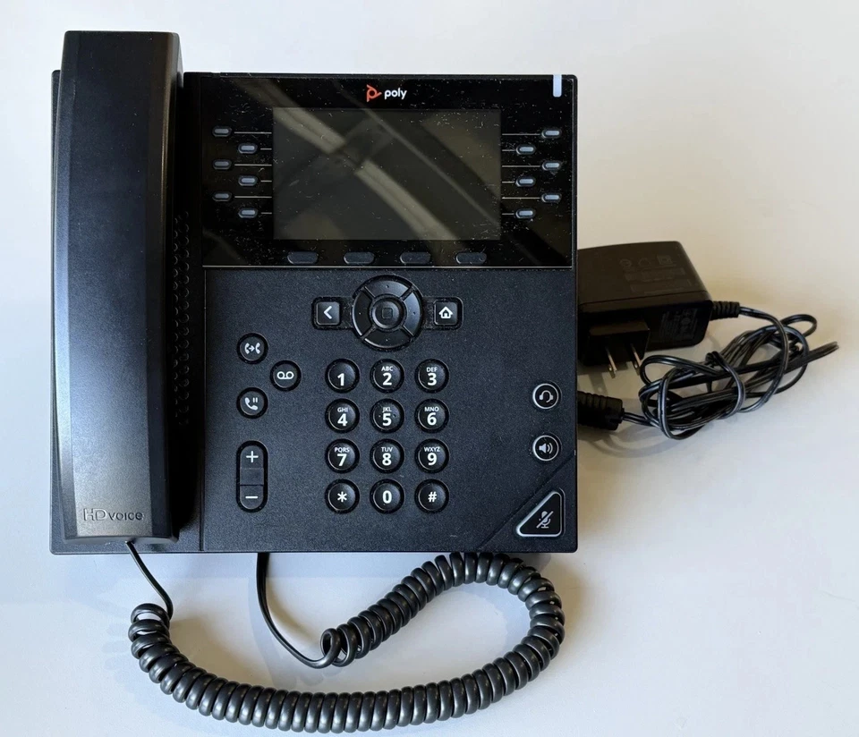 Poly VVX 450 VoIP 12-Line Business Phone w/Handset Polycom 2201-48840-101 - Image 1 of 1