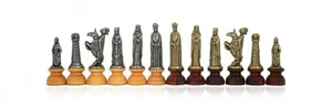 Italfama Medieval Chess Pieces Set, Handcrafted Metal & Wood, Italy King 8.1cm - Picture 1 of 1