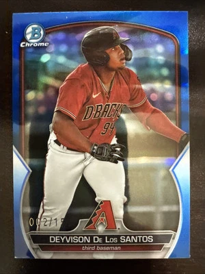 2023 Bowman  Chrome Deyvison De Los Santos #BDC-36 Blue Refractor /150 (RC) - Image 1 of 3