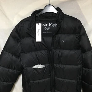 Calvin Klein Golf Puffer Jacket Black Size L – NEW With Tags – Front Tear / Repa - Picture 1 of 4