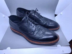 Johnston & Murphy Collection Jameson Longing Black Italian Calfskin Men 12 M EUC - Picture 1 of 13