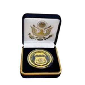U S Federal Air Marshal Challenge Coin With Blue Velvet Case. Fast Shipping! - Picture 1 of 9