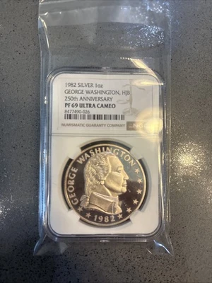 1982 George Washington Silver 250Th Anniversary PF 69 Rare Hjb - Image 1 of 4