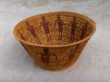 Antique American Southwest Finely Woven Indian Basket w/ Human Figures #1