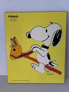 Vintage Snoopy Wood Pre-School Puzzle Giddy Yap 1958 Playskool 10 Piece - Picture 1 of 7