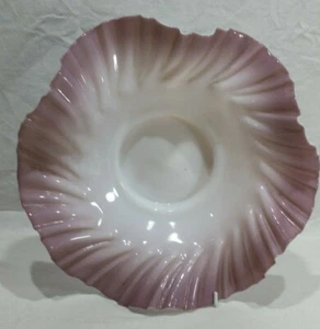 Victorian Lavender Edged 11 3/4" Glass Brides Basket Bowl - Picture 1 of 5