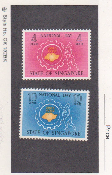 Singapur Día Nacional Scott # 60-61 MNH Día Nacional 1962 conjunto CV$3,50 Foto 1 de 1