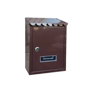 Cassetta postale a parete in ferro antiruggine con chiave color marrone 21x30x6c - Foto 1 di 1