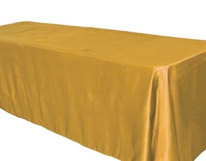 6 pack 90x132" Rectangular Satin Tablecloth Wedding Party Catering - Picture 1 of 41