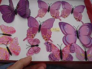 10 Deko Schmetterlinge mit Magnet Klebepad doppel Flügel 5,8 x 4cm bis 10 x 10cm - Bild 1 von 1