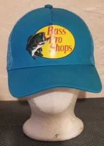 Bass Pro Shops Gone Fishing Trucker Cap Hat Blue White Adjustable Snap Back Mesh - Picture 1 of 7