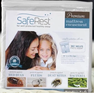 New! SafeRest Premium Waterproof | Bed Bug Proof Mattress Encasement Full 9"-12" - Picture 1 of 7