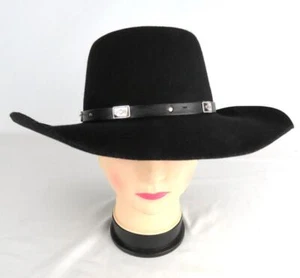 EDDY Bros. Cowboy Western Rancher Rodeo Black Hat Size Large 100% Wool WLP 4384 - Picture 1 of 11