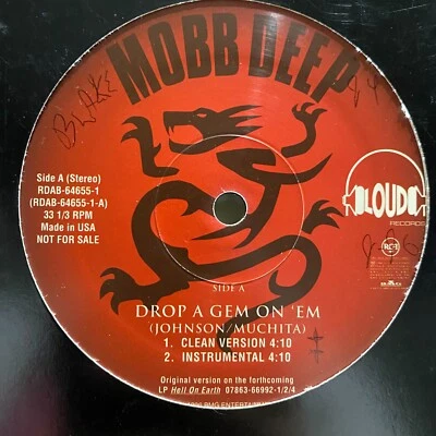 MOBB DEEP - DROP A GEM ON 'EM (12") 1996 RARE!!  HAVOC + PRODIGY / HELL ON EARTH - Image 1 of 2