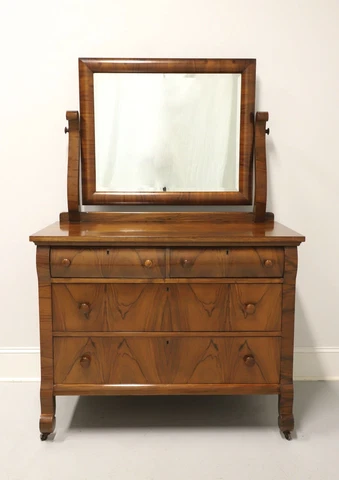 BALKWILL & PATCH Antique 19th Century Empire Style Rosewood Dresser with Mirror Cover