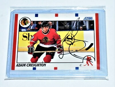 Adam Creighton C  Blackhawks Hockey 1990 Score 82 Signed  NM/MT - Image 1 of 2