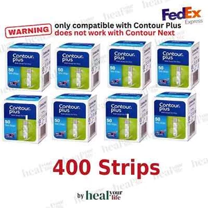 Contour Plus Test Strips 8 boxes- 400 Strips, Free Express Shipping - Picture 1 of 6